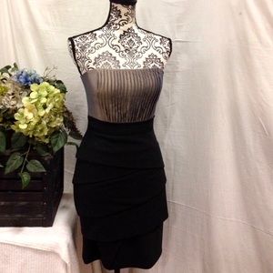 NWT $154 Max & Cleo Metallic Petal Dress